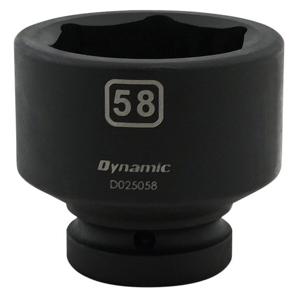 1" Drive Standard Socket, Black Phosphate, Tools 58MM X 1" Drive, 6 Point Standard Length